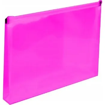 KARTON P+P spisovka se zipem A5 se hřbetem průhledná růžová