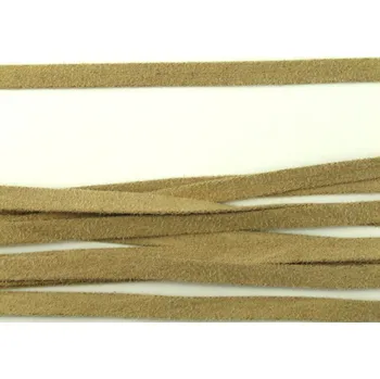 Textilní imitace broušené kůže - středně béžová - šířka 0,5 cm