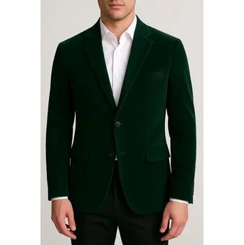 Pánské sako BAZAR - Pánské sako manšestrové - Zelené - 6 Pánské velikosti: EU 52