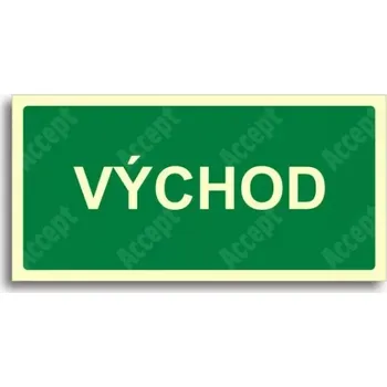 Únikové a protipožární fotoluminiscenční značení VÝCHOD - tabulka 20x10cm