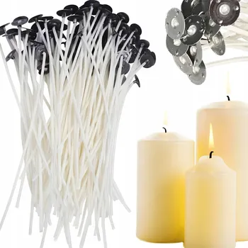 Svíčka Knot na svíčku 5 cm s plechem 100 ks vosk sójová svíčka esenciální olej