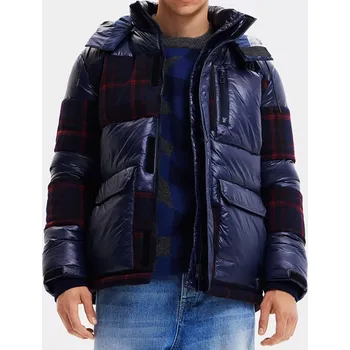 Pánská bunda s vlnou Desigual, M (Prošívaná bunda s kapucí značky Desigual)