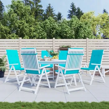 POLŠTÁŘE NA ZAHRADNÍ ŽIDLE 6 KS TYRKYSOVÉ LÁTKOVÉ