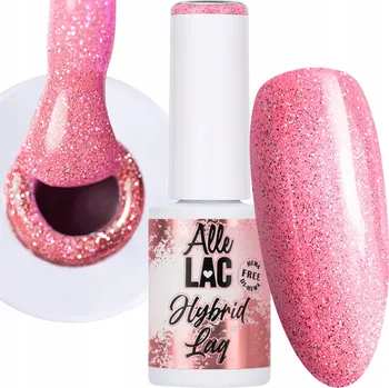 Přípravek na nehty Hybridní lak ALLELAC 6g LED/UV Gel Polish Flash Glitter Pink Light