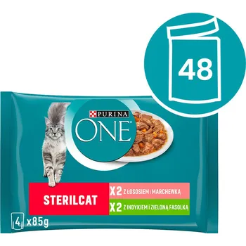Krmivo pro kočku Purina One Sterilcat mokré krmivo pro kočky losos a krůta v omáčce 4x85g