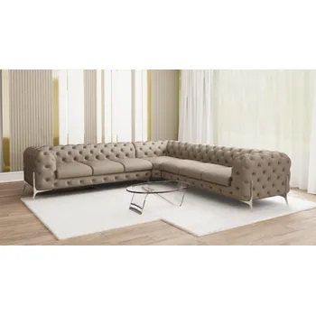 Sedací souprava Luxusní sedací souprava CHELSEA BIS L 323x323 Barva: Krémová, Nožičky: Stříbrné