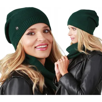 Čepice Alur set – čepice a nákrčník (rolák) univerzální velikost, zelená