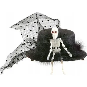 Karnevalový doplněk Widmann čelenka s kloboučkem kostlivec (kostlivce)