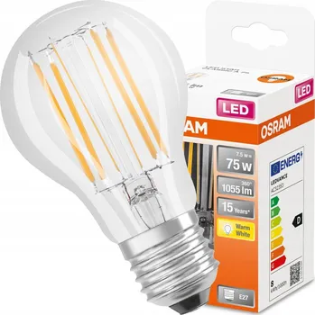 Žárovka LED žárovka Osram Star CL A FIL 75 nestmívatelná 7,5W