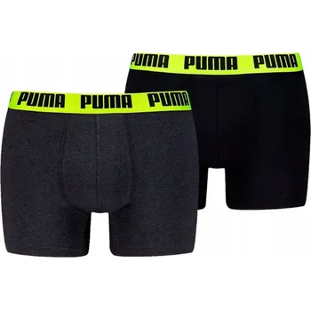 Pánské spodní prádlo PUMA PÁNSKÉ BOXERKY SLIPY BOXER 2 KS ČERNÁ/GRAFITOVÁ vel. M