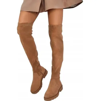 Dámské kozačky Royalfashion dámské kozačky nad koleno s plochým podpatkem, velikost 38