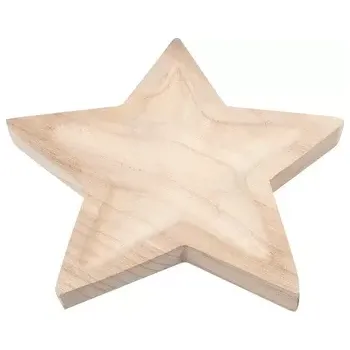 Maják Mísa 25,5x4,5x25,5cm hvězda dřevěná dekorační