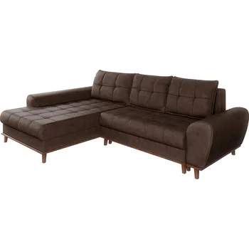 Sedací souprava Rohová sedací souprava BALTICO Barva: Hnědý kožený vzor