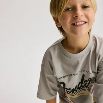 Chlapecké tričko Reserved - T-shirt Fender Elyaf - světle šedá - 447HF-09X - 447HF-09X-146