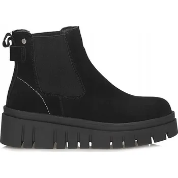 Dámská zimní obuv Dámské kožené zimní boty kotníkové boty Filippo černé s semišovou platformou, velikost vel.