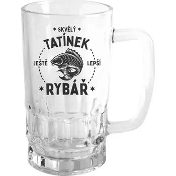 Sklenice Půllitr skleněný Skvělý tatínek a ještě lepší rybář
