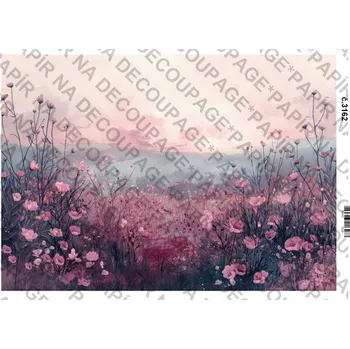 Umělecký papír Rýžový a soft papír na decoupage - Květinový - KB3162 Materiál: Soft, Rozměr: A4