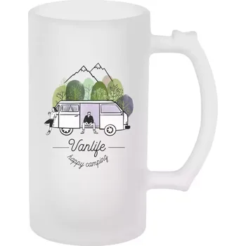 Sklenice Půllitr skleněný matný Vanlife happy camping