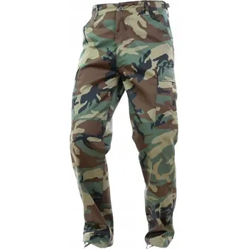 Zesílené vojenské taktické kalhoty bojovky maskáčový Mil-Tec BDU Woodland S