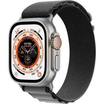 Řemínek na hodinky Nylonový řemínek alpský tah pro Apple Watch Ultra 49mm / 46mm / 45mm / 44mm / 42mm - šedočerný