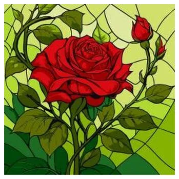 Set školních potřeb Malowanie po numerach - Witraż. Róża 30x30cm