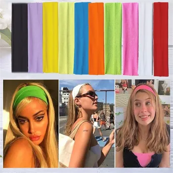 Čelenka 10 ks Jednobarevné čelenky do vlasů Sportovní čelenky a gumičky