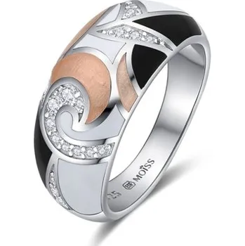 Prsten Luxusní stříbrný prsten s barevným smaltem STRP0628F + dárek zdarma