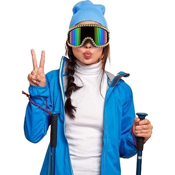 Karnevalový doplněk Funny Fashion Lyžařské brýle zdobené zlatými ostny