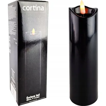 Svíčka LED svíčka Cortina černá 17,5 cm klasická dekorativní svíčka na baterie
