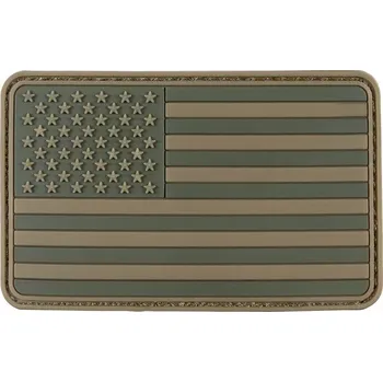 Nášivka Nášivka vlajka USA velcro plastová bojová ZELENÁ