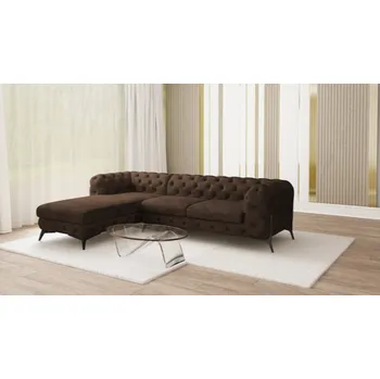 Sedací souprava Luxusní sedací souprava CHELSEA BIS 305x200 Barva: hnědá, Nožičky: Matně černé