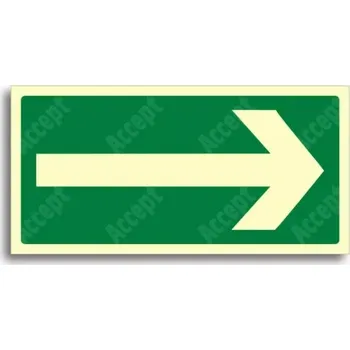 Únikové a protipožární fotoluminiscenční značení ÚNIKOVÝ VÝCHOD SMĚROVKA - tabulka 20x10cm