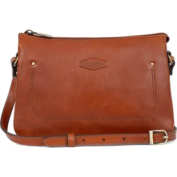 Kabelka Dámská kožená crossbody kabelka Hexagona Rodriga - hnědá