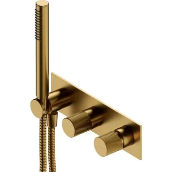 Vodovodní baterie Omnires CONTOUR podomítková vanovo-sprchová baterie se sprchou, kartáč zlato CT8035-1GLB