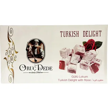 Bonbon Želé Lokum s růžovou příchutí Turkish Delight Oruc Dede 1964 400 g
