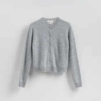 Dámský svetr Reserved - Vlněný kardigan s kašmírem - světle šedá - 669GJ-09M - 669GJ-09M-XL