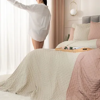 Prostěradlo Přehoz Markizeta polyester 170 cm x 210 cm béžový