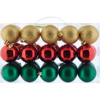 Vánoční ozdoba LIVARNO home Ozdoby na vánoční stromek, 30dílná sada (zelená/červená/zlatá)