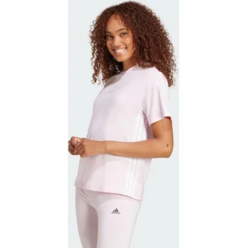 Pánské tričko ADIDAS Bavlněné tričko Essentials 3-Stripes M BÍLÁ|RŮŽOVÁ