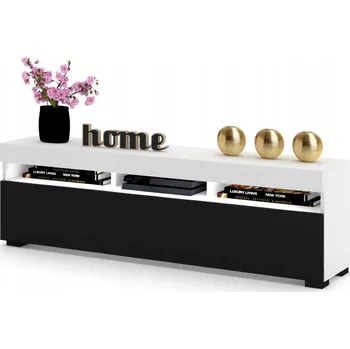 Komoda RTV SKŘÍŇKA KOMODA STOLEK PLAY Bílá Černá LED 160