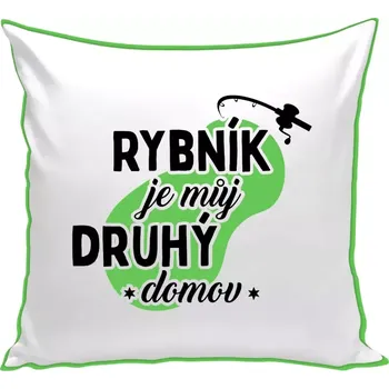 Polštář Polštář barevný 32x32 cm Rybník je můj druhý domov