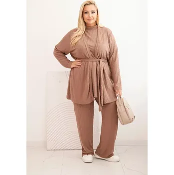 Kesi Dámský komplet Plus Size 3-dílný fango Kesi bílá | hnědá 3432563