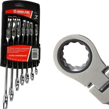 Klíč Klíče očkoploché, ráčnové s kloubem 7ks 8-19mm MAR-POL