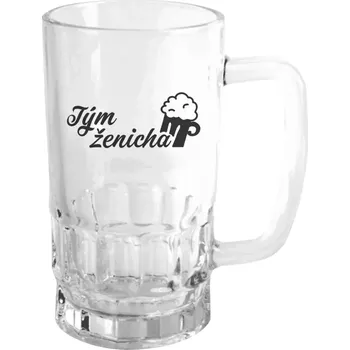 Sklenice Půllitr skleněný Tým ženicha s pivem