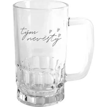 Sklenice Půllitr Tým nevěsty - tenký nápis