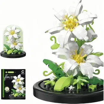 ostatní stavebnice MINI STAVEBNICE BÍLÉ KVĚTY 285 DÍLŮ V 10 CM STÍNIDLE V KRABIČCE 7242