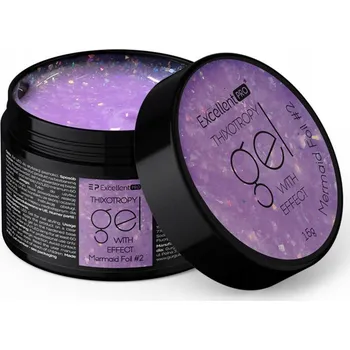 Lak na nehty Excellent PRO THIXO stavební gel s efektem mermaidfoil #2 LED/UV 15g