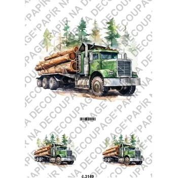 Umělecký papír Rýžový a soft papír na decoupage - Stavební stroje - KB3149 Materiál: Soft, Rozměr: A4