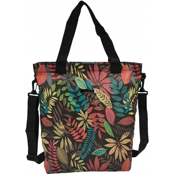 Dámská kabelka 3v1 shopper / přes rameno / do ruky hnědá s květinami