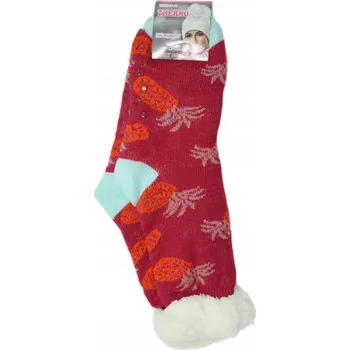 Dámské ponožky Ponožky papuče s beránkem, silné, teplé, protiskluzové 35-38